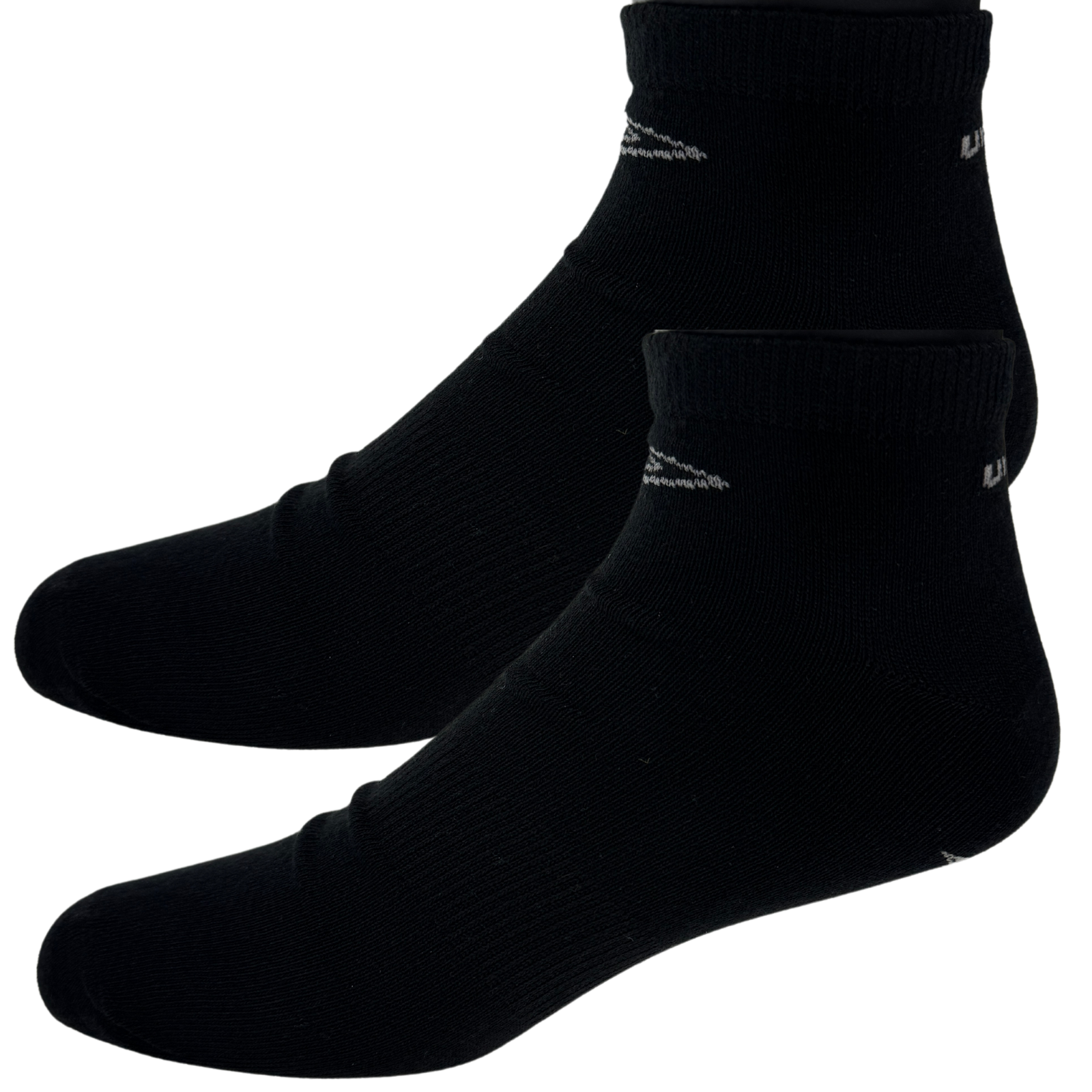 Mens Trainer Ankle Socks - Black - 1 Pack of 3 Pairs - EU 39-42