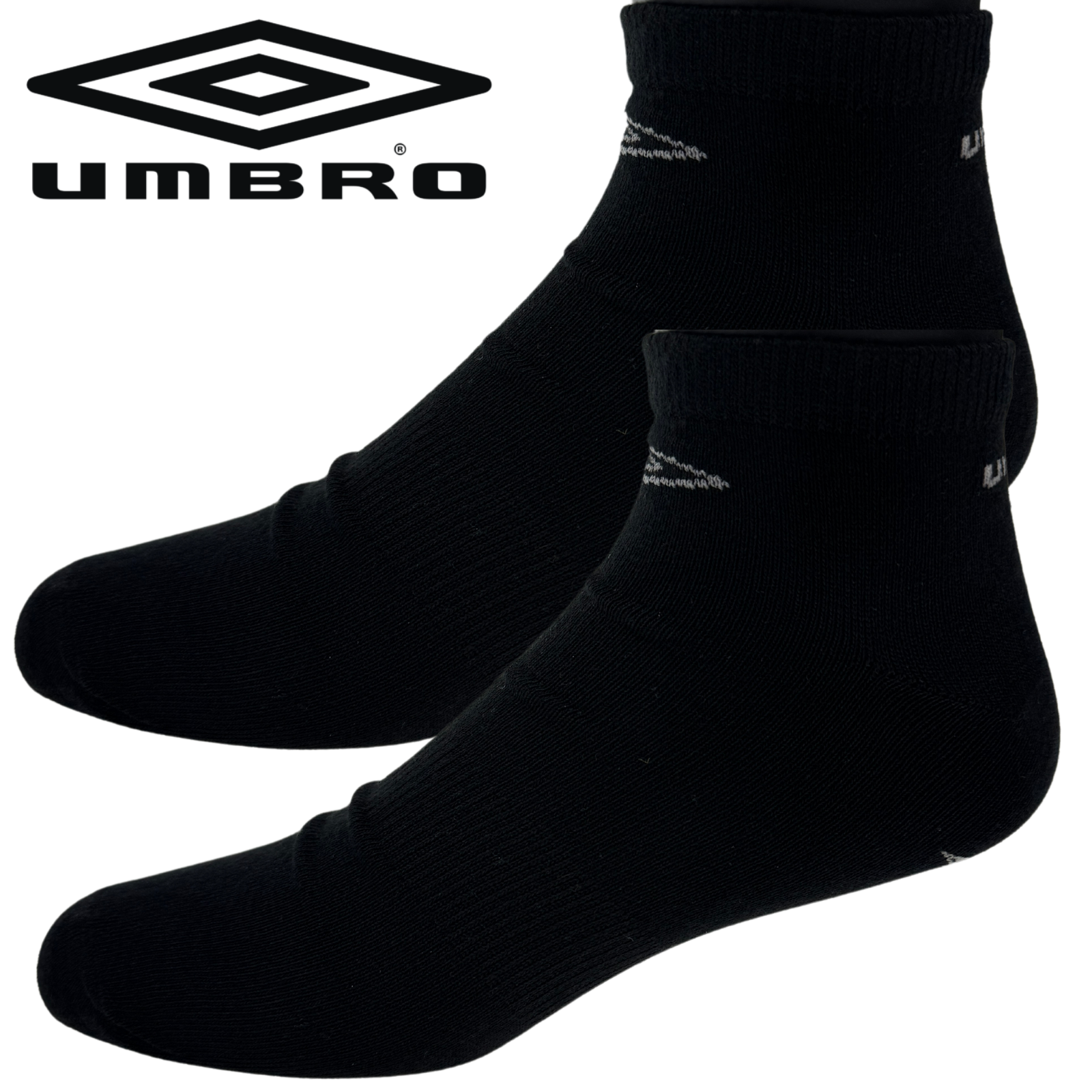 Mens Trainer Ankle Socks - Black - 1 Pack of 3 Pairs - EU 39-42