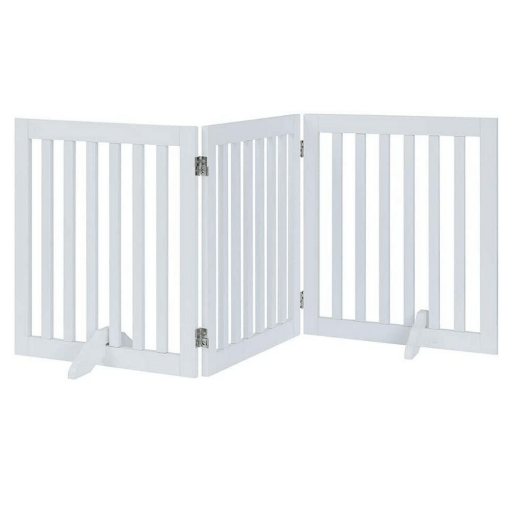 Three Panel Freestanding Dog Gate, White