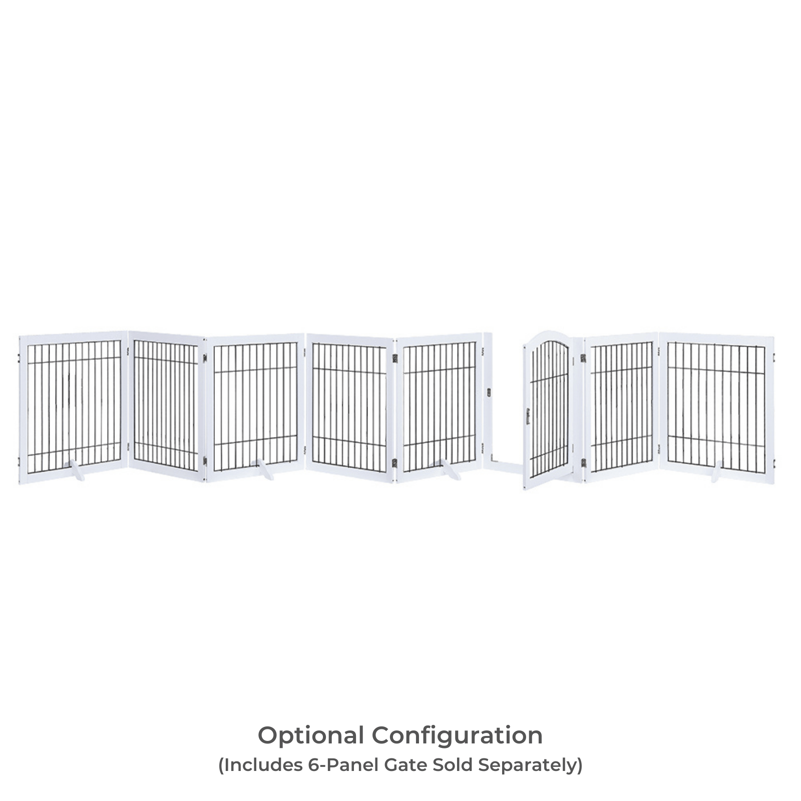 Wooden Dog Pen and Pet Gate Two-Panel Extension, White