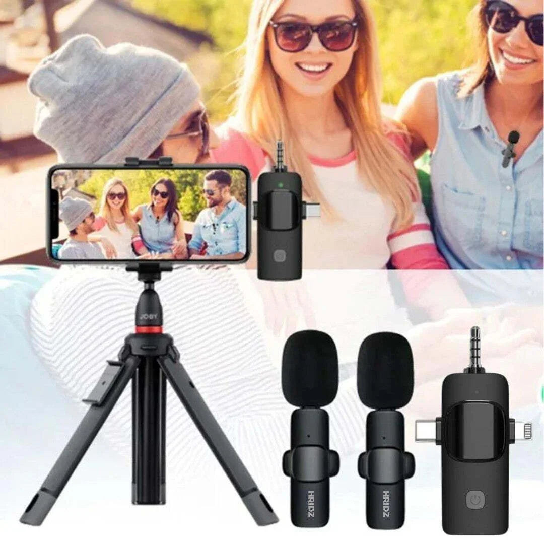 K31 Wireless Mini Microphone 3 in 1 for iOS, Android, Camera Smartphone DSLR Desktop Laptop