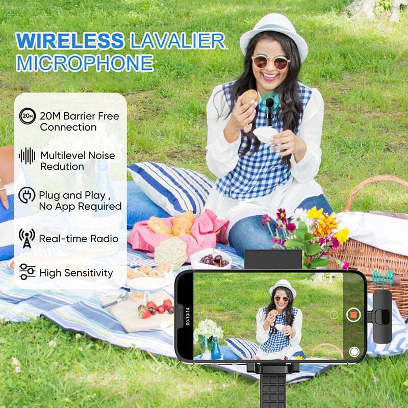 K31 Wireless Mini Microphone 3 in 1 for iOS, Android, Camera Smartphone DSLR Desktop Laptop