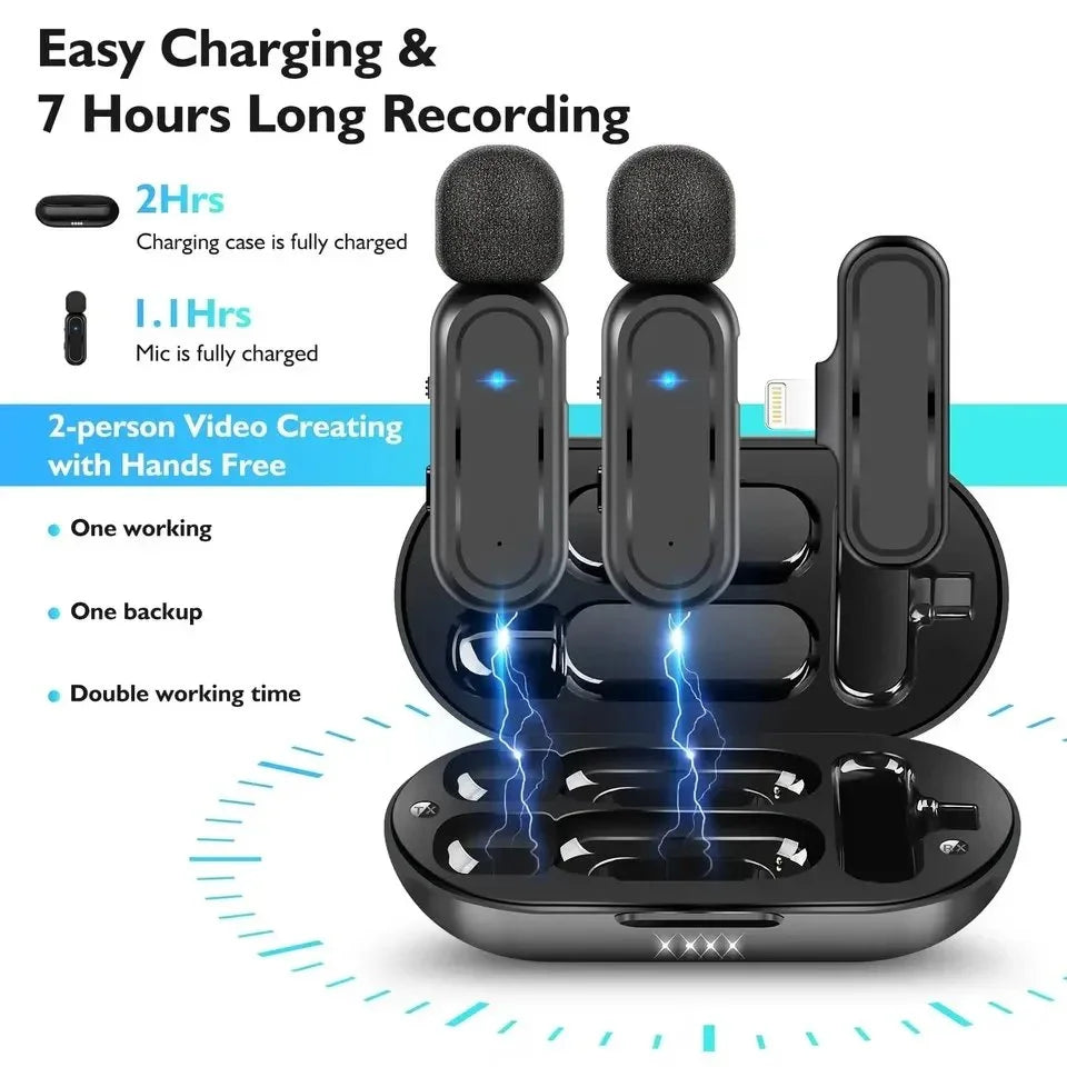 Wireless Lavalier Microphone fast connection Port Mic For Apple iPhone ipad Vlog Live Stream