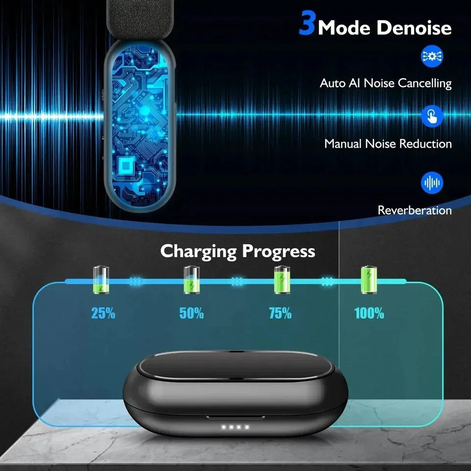 Wireless Lavalier Microphone fast connection Port Mic For Apple iPhone ipad Vlog Live Stream