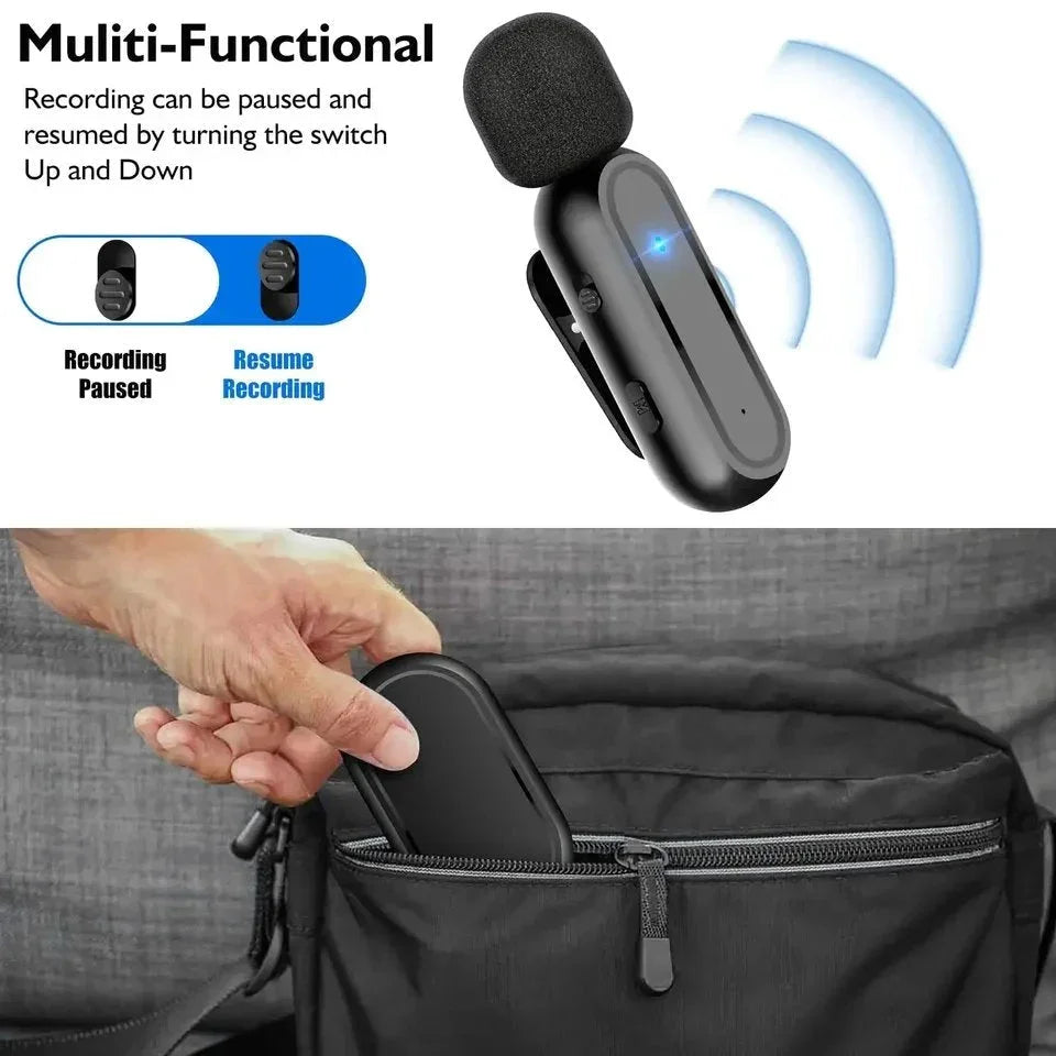 Wireless Lavalier Microphone fast connection Port Mic For Apple iPhone ipad Vlog Live Stream