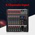 Hridz 6 Channels Bluetooth Mixer DJ Live Studio Audio Mixer USB Console Amplifier AUX