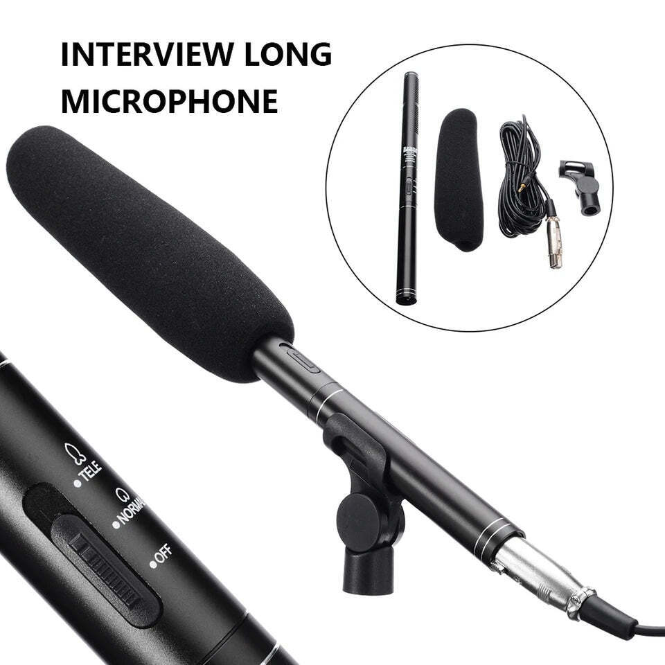 Professional Studio Condenser Shotgun Microphone for Filmmaking and Interview Recording