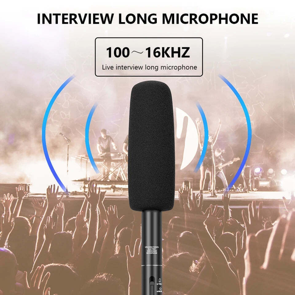 Professional Studio Condenser Shotgun Microphone for Filmmaking and Interview Recording