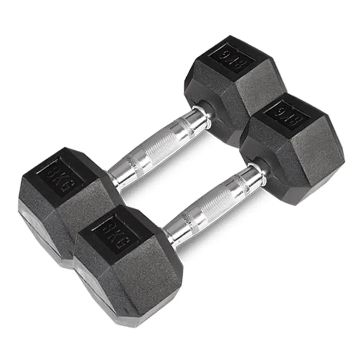 56kg Hex Fixed Dumbbell Set (4, 6, 8, 10kg Pairs)