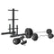 90kg EnduraCast Barbell Weight Set with Weight Tree, PVC Coated Set Kit