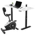 Cyclestation 3 Exercise Bike with ErgoDesk Automatic Standing Desk 150cm in White/Black