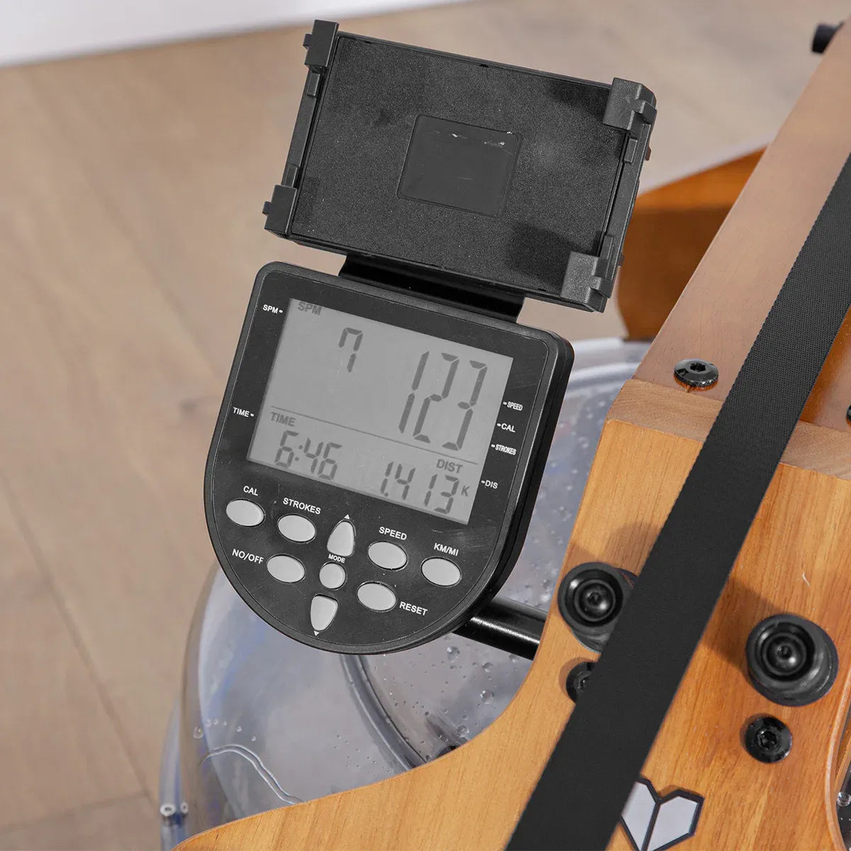 ROWER-760 Water Resistance Foldable Rowing Machine, Oak Frame, 200kg Cap