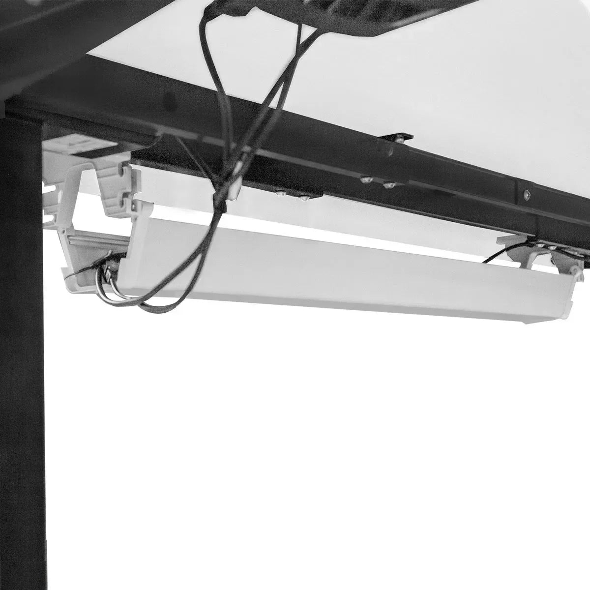 V-FOLD Treadmill with ErgoDesk Automatic Standing Desk 1500mm in White/Black with Cable Management