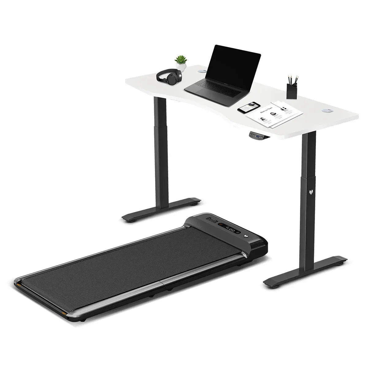 Walkingpad M2 Treadmill with Dual Motor Automatic Standing Desk 150cm in White/Black