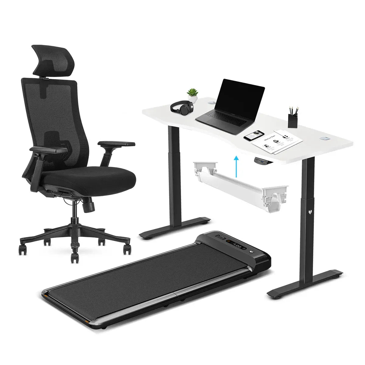 WalkingPad M2 + ErgoDesk 1500mm White + Cable Management + DM9 Chair