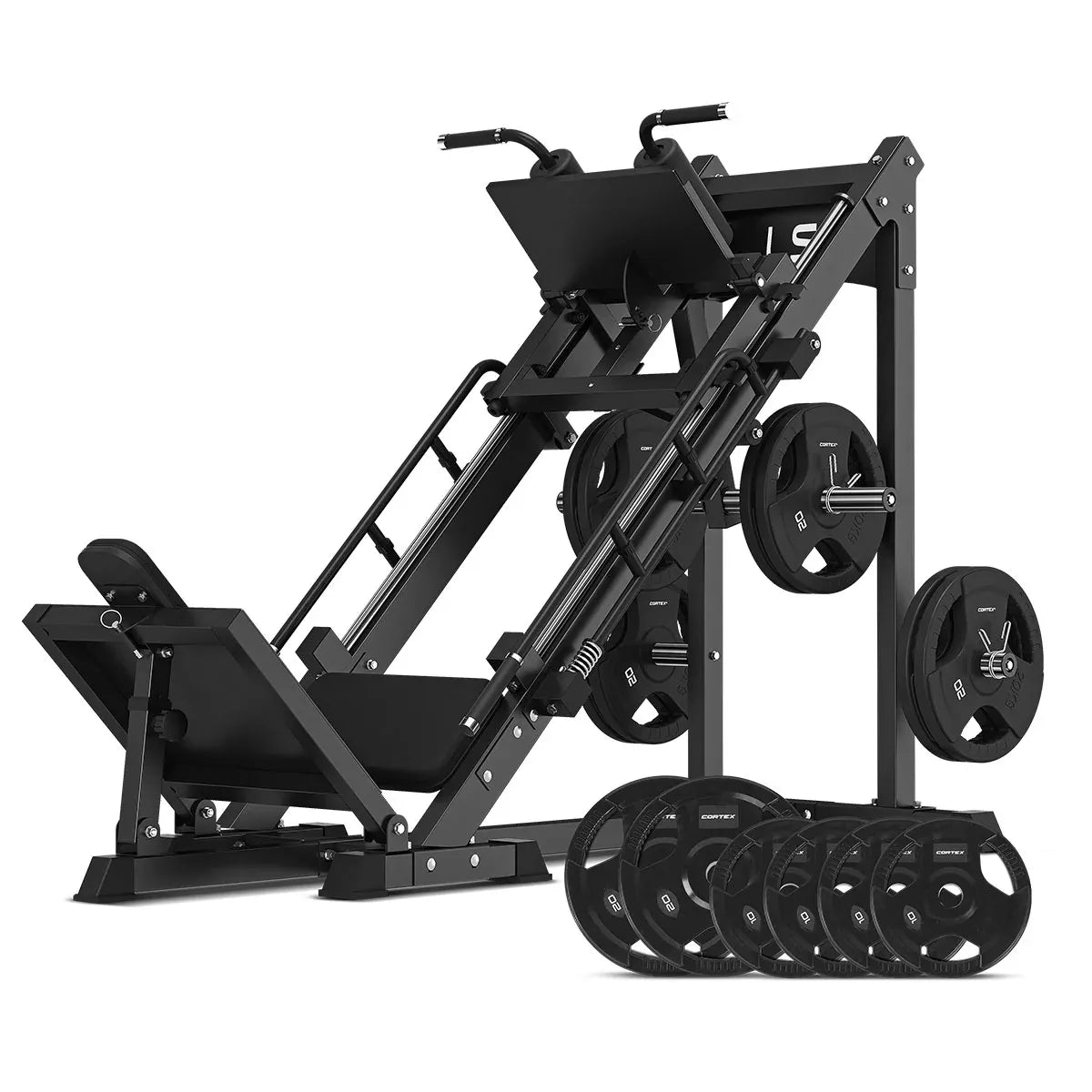 LSG GLP100 Leg Press/Hack Squat with 100kg Olympic Tri-Grip Plates