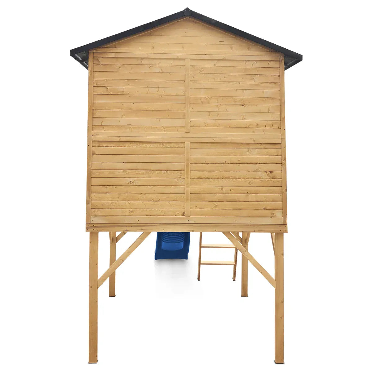 Burleigh Timber Cubby House with 2.2m Slide in Blue, Kids Playhouse Set