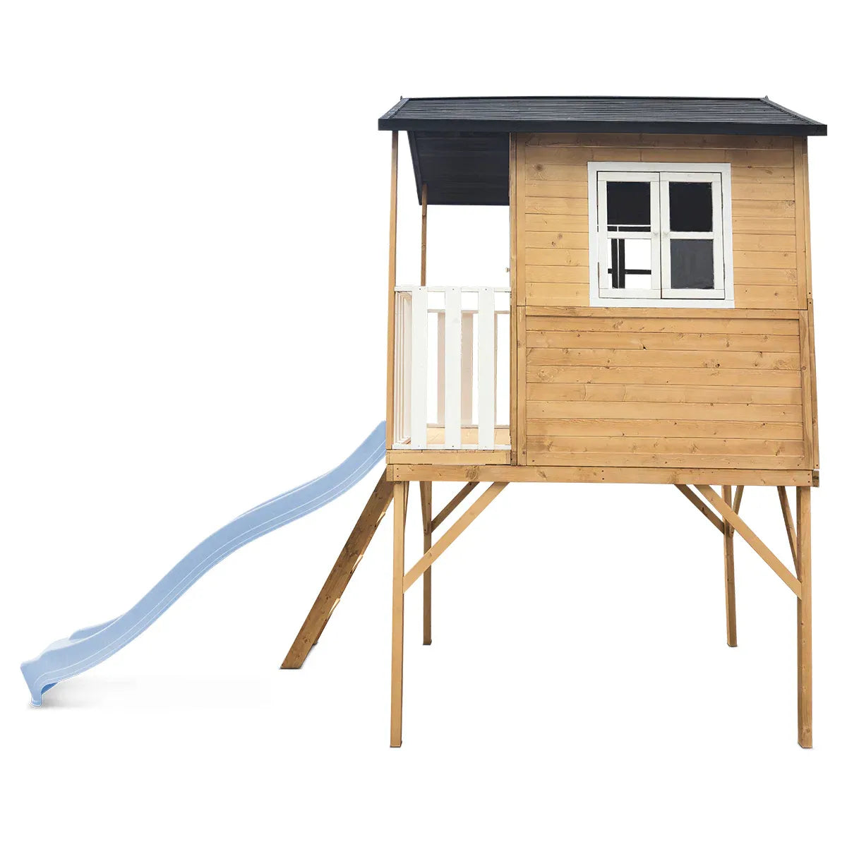 Burleigh Cubby House with 2.2m Slide, Pastel Blue, Timber, 45kg Per Child