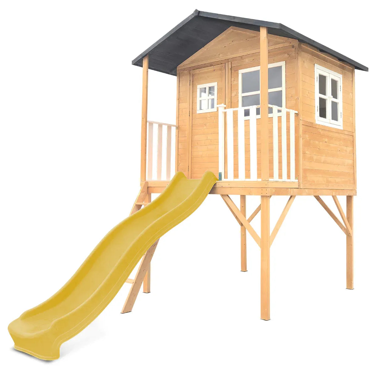 Burleigh Cubby House with 2.2m Slide, Premium Timber, Yellow, 45kg Per Child