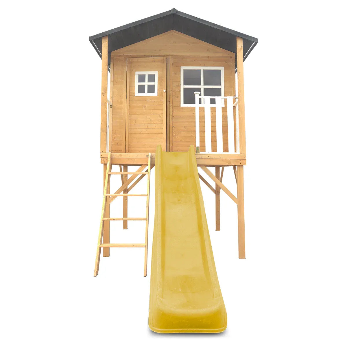 Burleigh Cubby House with 2.2m Slide, Premium Timber, Yellow, 45kg Per Child
