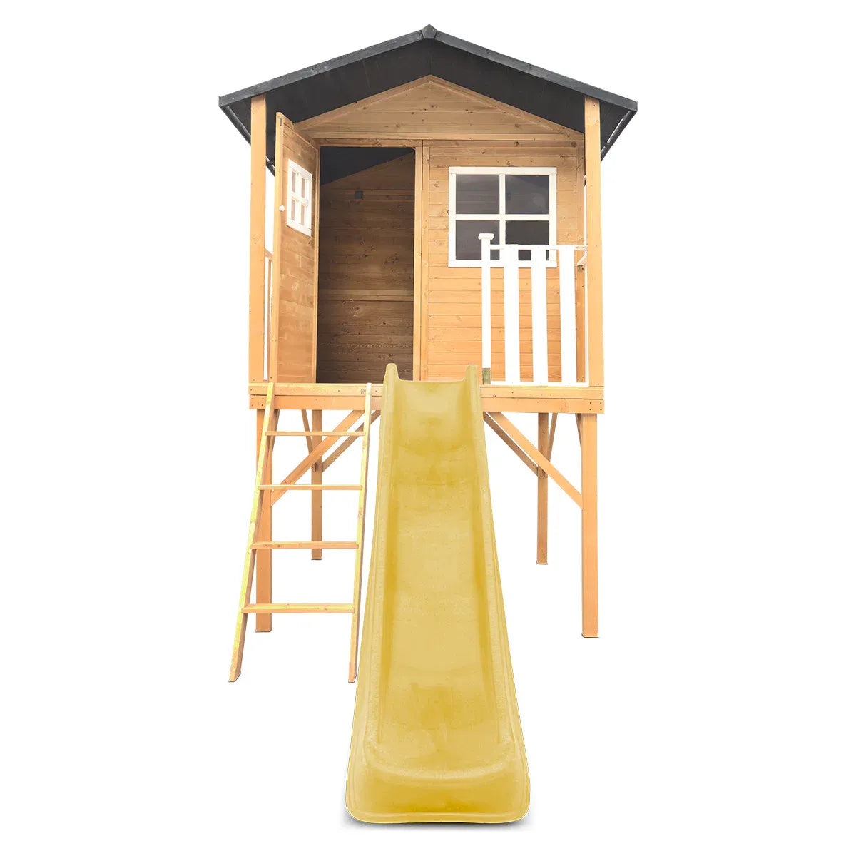 Burleigh Cubby House with 2.2m Slide, Premium Timber, Yellow, 45kg Per Child