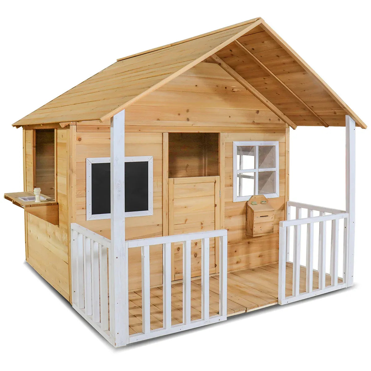 Camira V2 Cubby House Timber Kids Playhouse with Veranda Letterbox