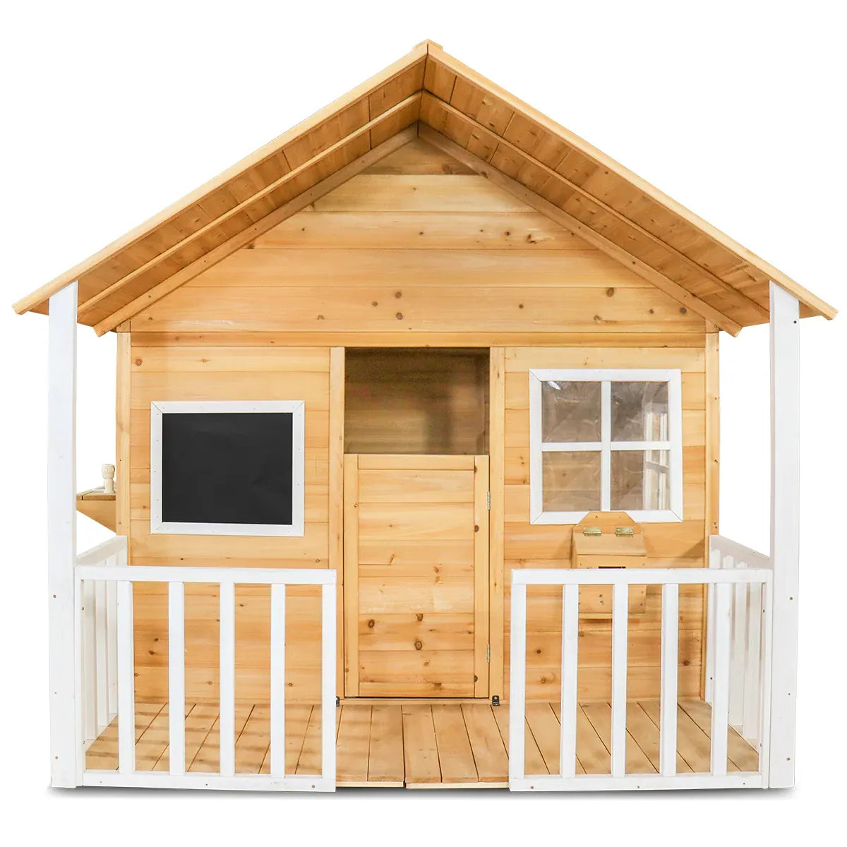 Camira Cubby House Set Timber Kids Playhouse with Veranda Letterbox