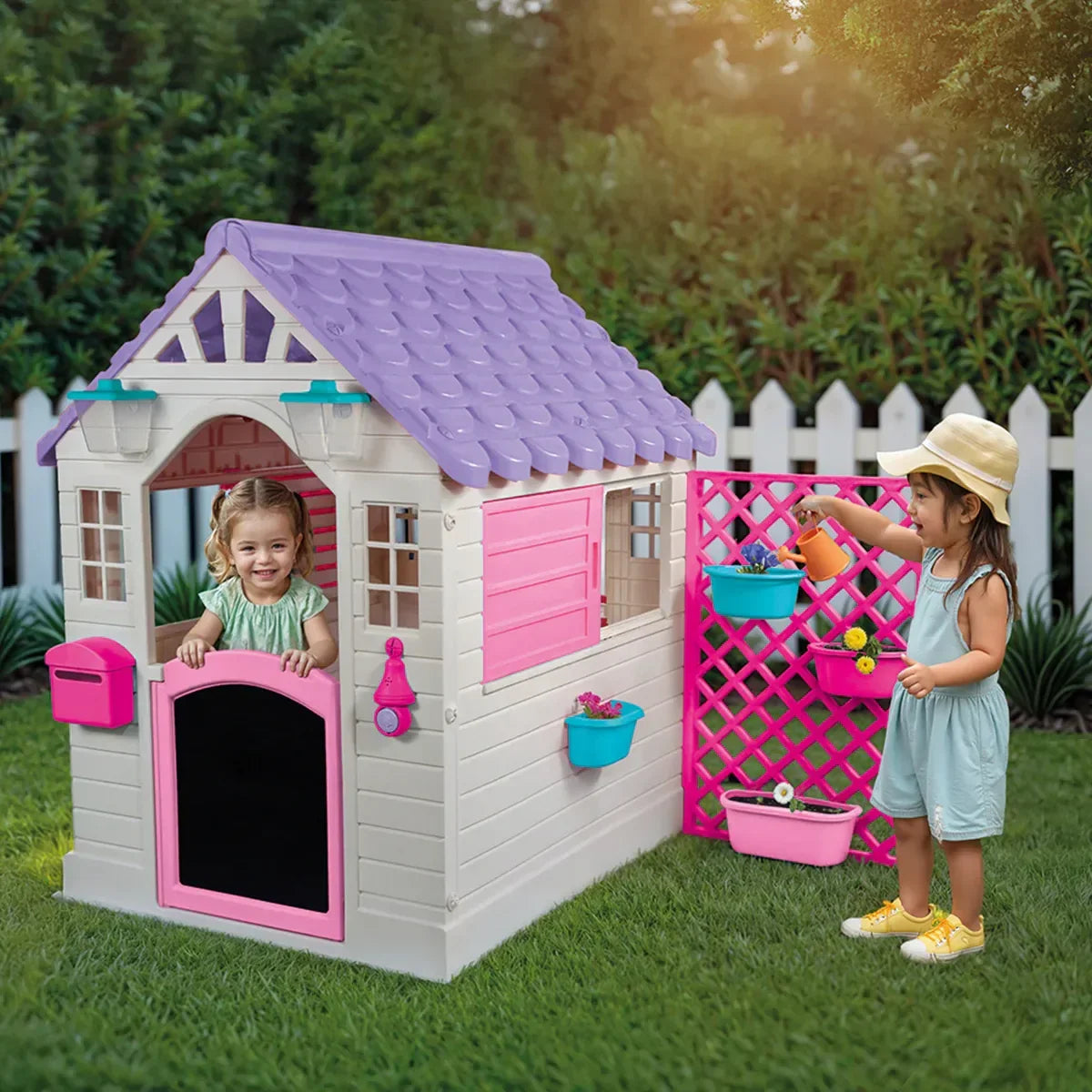 Kids Garden Playhouse – Non‑Toxic Plastic, Lightweight, Easy Assembly Pink