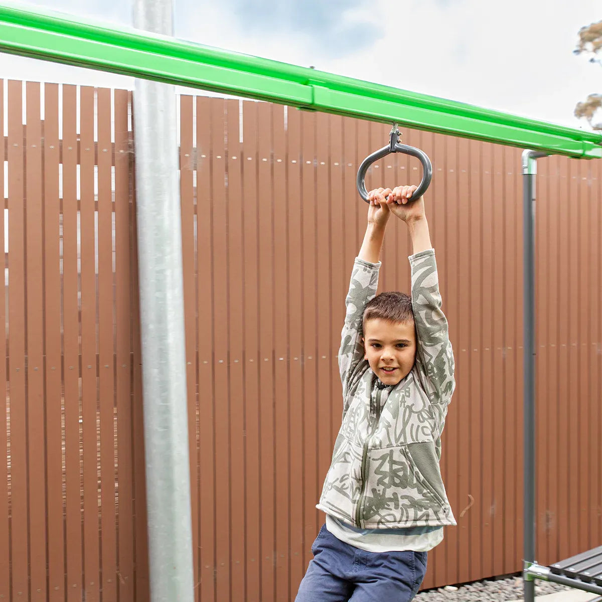 Junior Jungle Tarzan Flying Fox and Monkey Bars 2.6m Kids Outdoor Set