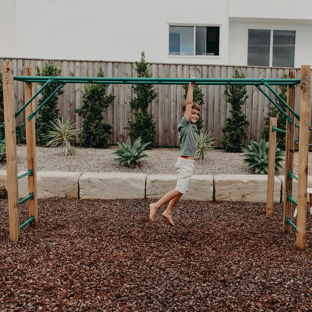 3.0m Timber Monkey Bar Set – Outdoor Kids Play, Premium Wood, 50kg/Bar