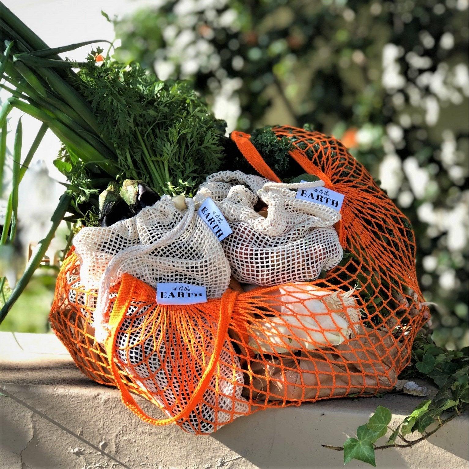 Market Day Shopping Bundle | 6 Produce Bags | Mesh Shopping Tote