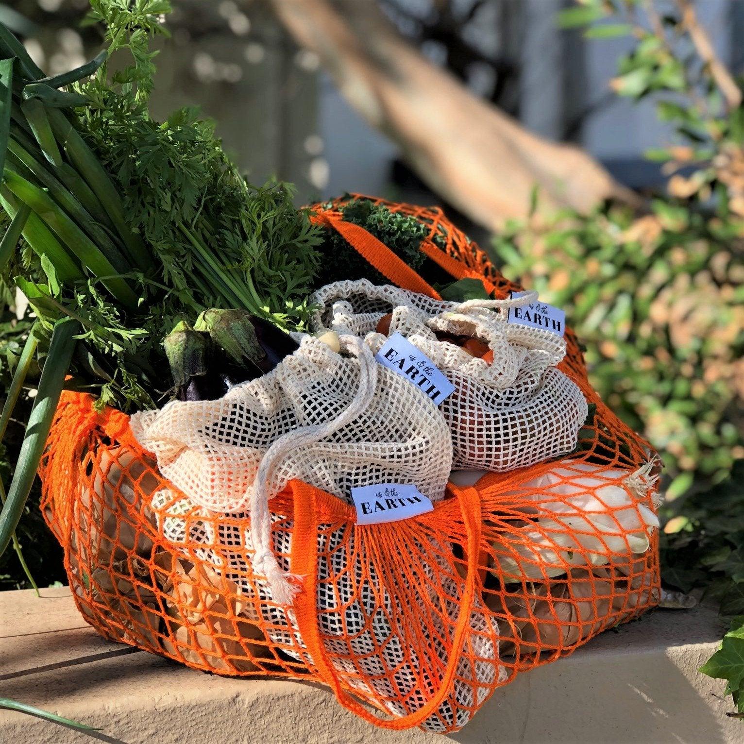 Market Day Shopping Bundle | 6 Produce Bags | Mesh Shopping Tote