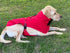 Pet Dog Raincoat Poncho Jacket Windbreaker Waterproof Clothes with Harness Hole-M-Red