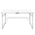 Aluminium Folding Portable Garden Camping Picnic BBQ Table Height Adjustable 120 x 60 cm - white