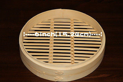 6 Inch Bamboo Steamer Set-2 Steamer Baskets With 1 Lid