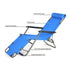 Reclining Sun Beach Deck Lounge Chair Outdoor Folding Camping Fishing Arm Rest - blue