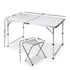 Portable Folding Picnic Camping Set BBQ Party Aluminium Table 4 Foldable Chairs