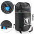Double Camping Envelope Twin Sleeping Bag Thermal Tent Hiking Winter -15C - blue