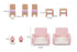 Wooden DIY Dolls Doll House 3 Level Kids Pretend Play Toys Full Furniture Set Pink