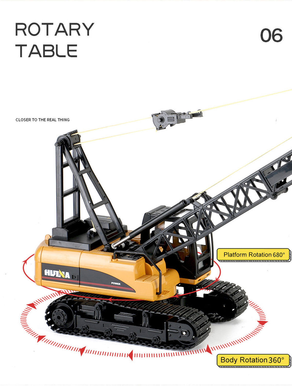 RC CRANE 1:14 2.4Ghz Construction Tower Excavator Truck Toy Kids Boys Gift