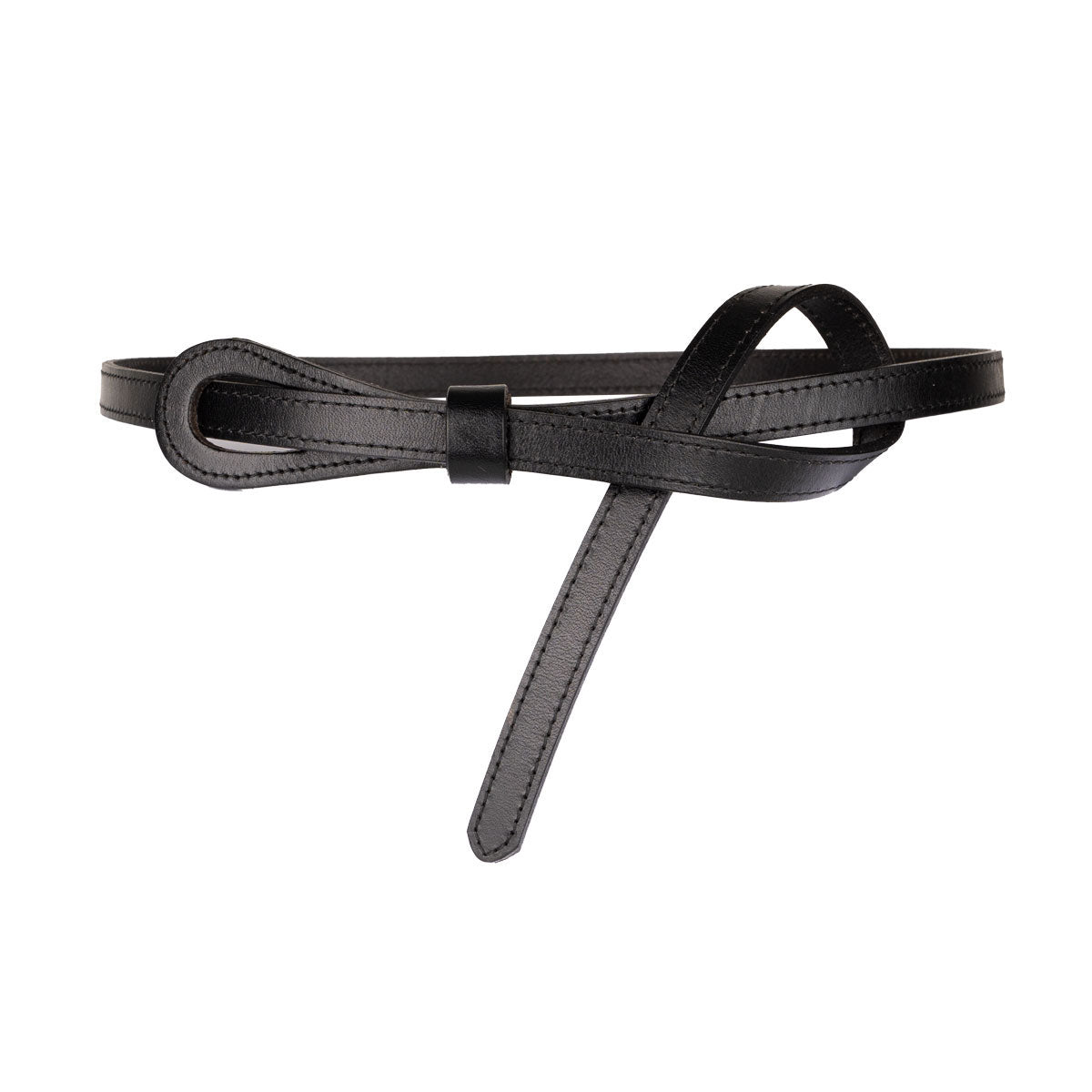 Joy Women's Black Leather Knot Belt