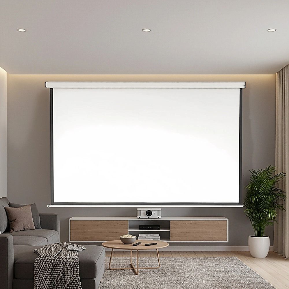 100 Inch Electric Motorised Projector Screen TV with Remote, Matte Fit