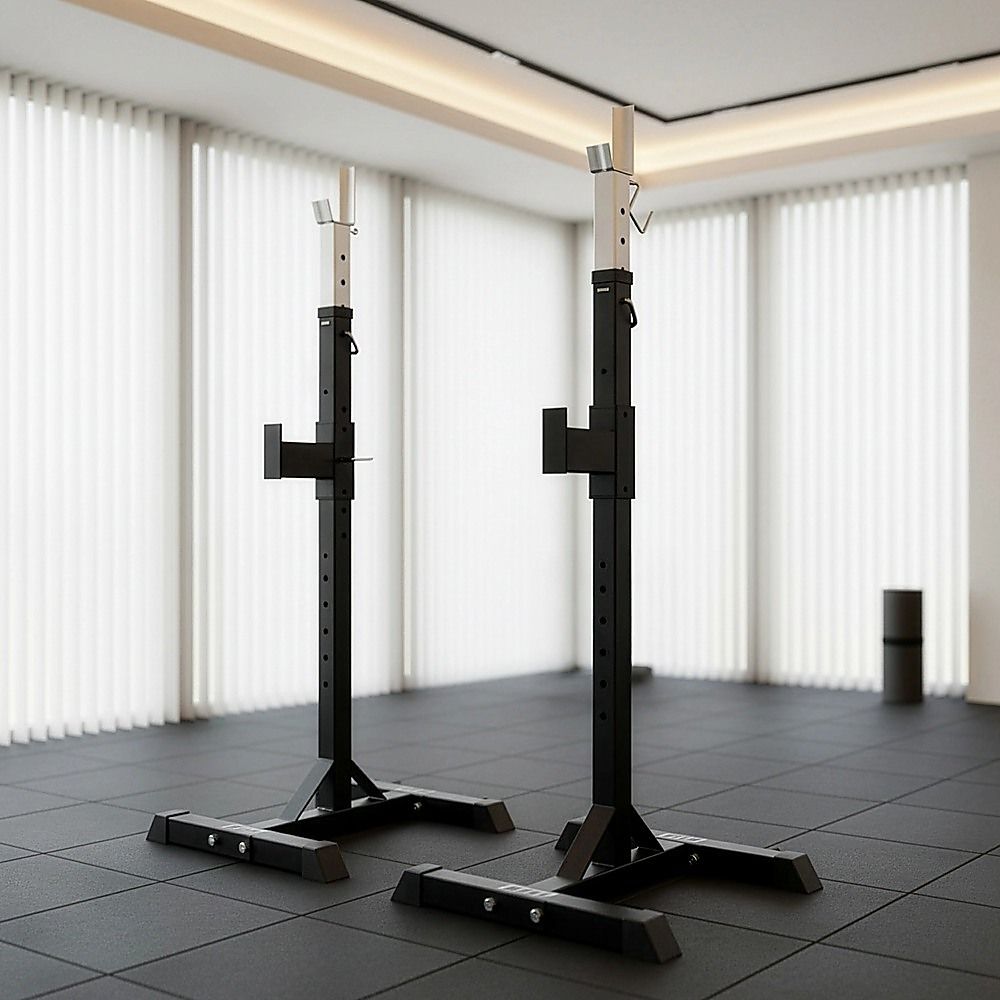 Squat Rack Stand Pair Bench Press Weight Lifting Barbell