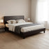 Double PU Leather Bed Frame Brown