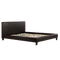 Queen PU Leather Bed Frame Brown