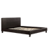 Queen PU Leather Bed Frame Brown