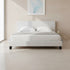 King PU Leather Bed Frame White