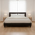 King PU Leather Bed Frame Brown
