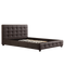 Double PU Leather Deluxe Bed Frame Brown