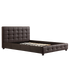 Double PU Leather Deluxe Bed Frame Brown